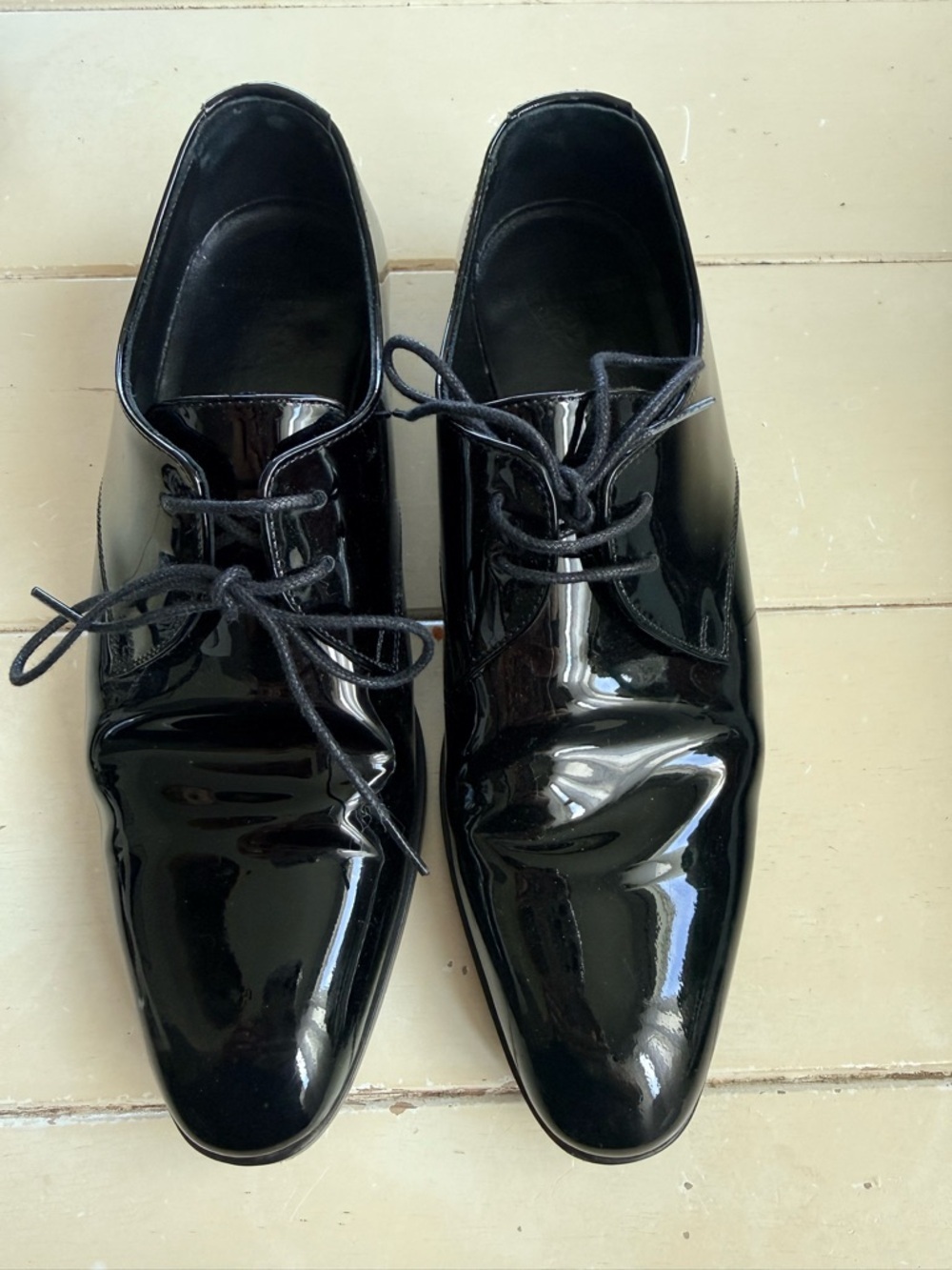 Saint Laurent Black Patent Leather Derby Shoes